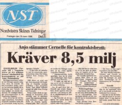 en gammal tidningsartikel om cernelle