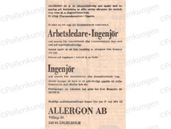 en gammal tidningsartikel om allergon