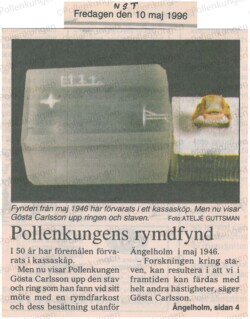 en gammal tidningsartikel om utomjordiska föremål