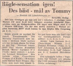 en gammal tidningsartikel om rögle bk